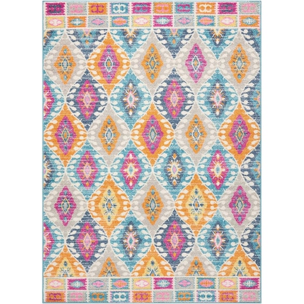 Palacedesigns 4 x 6 in. Ogee Pattern Rectangle Area Rug - Multi Color PA3645136 - main